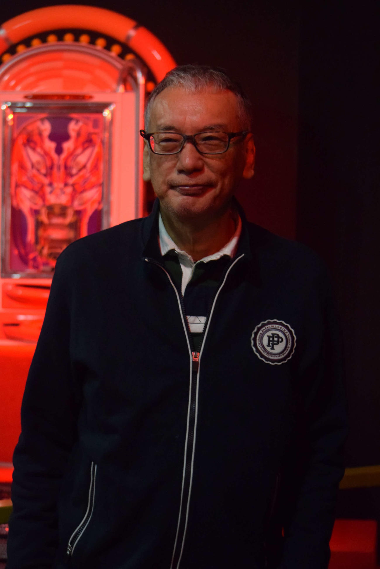 「逆境回顧録　大カイジ展」への訪問を呼びかけた福本伸行氏（撮影・阪口孝志）