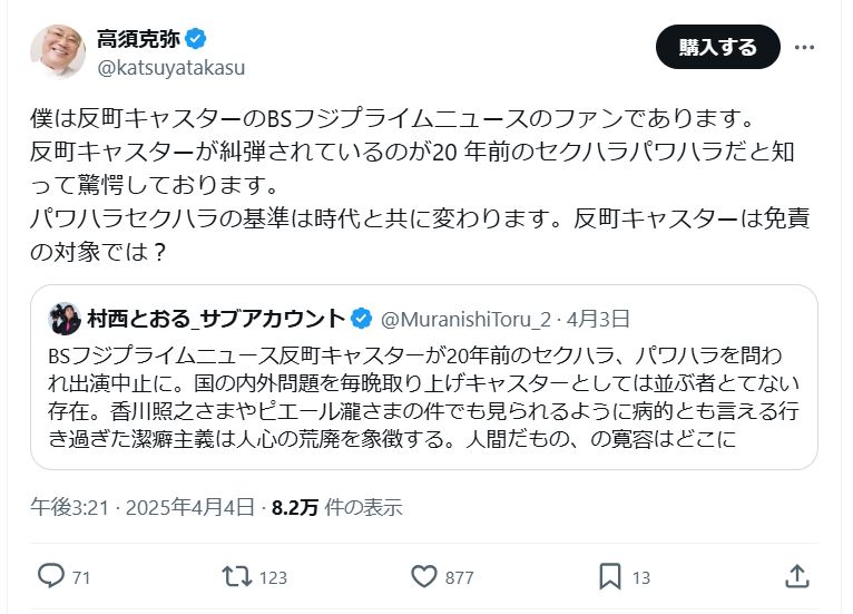 高須克弥院長のＸから