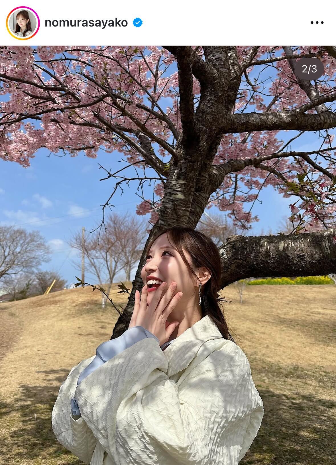 野村彩也子アナのインスタグラムから