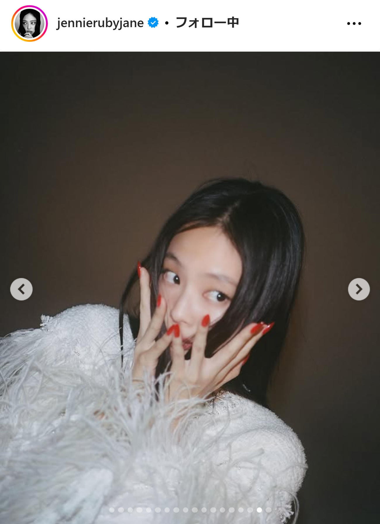 BLACKPINK、JENNIEのインスタグラムから