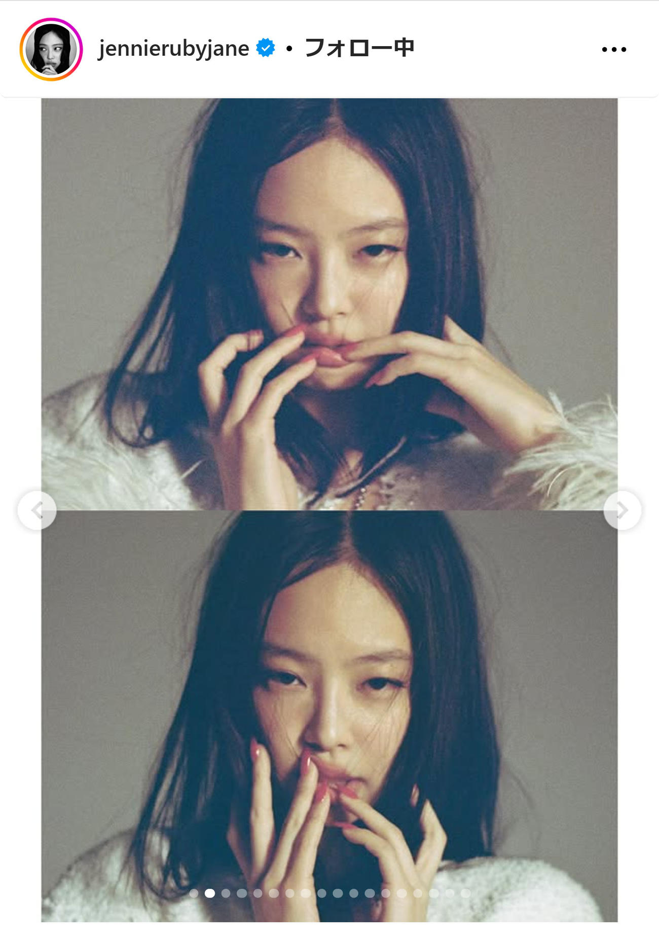 BLACKPINK、JENNIEのインスタグラムから