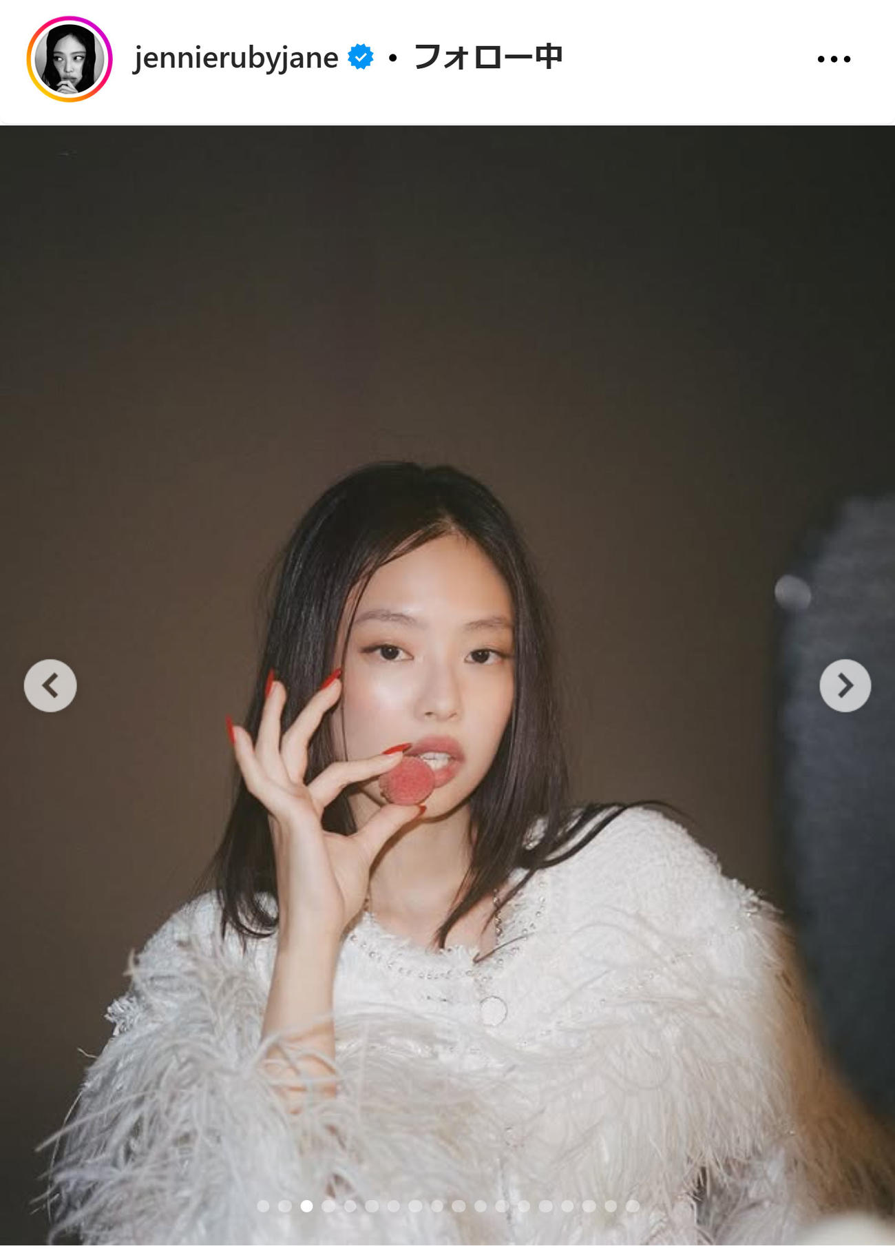BLACKPINK、JENNIEのインスタグラムから