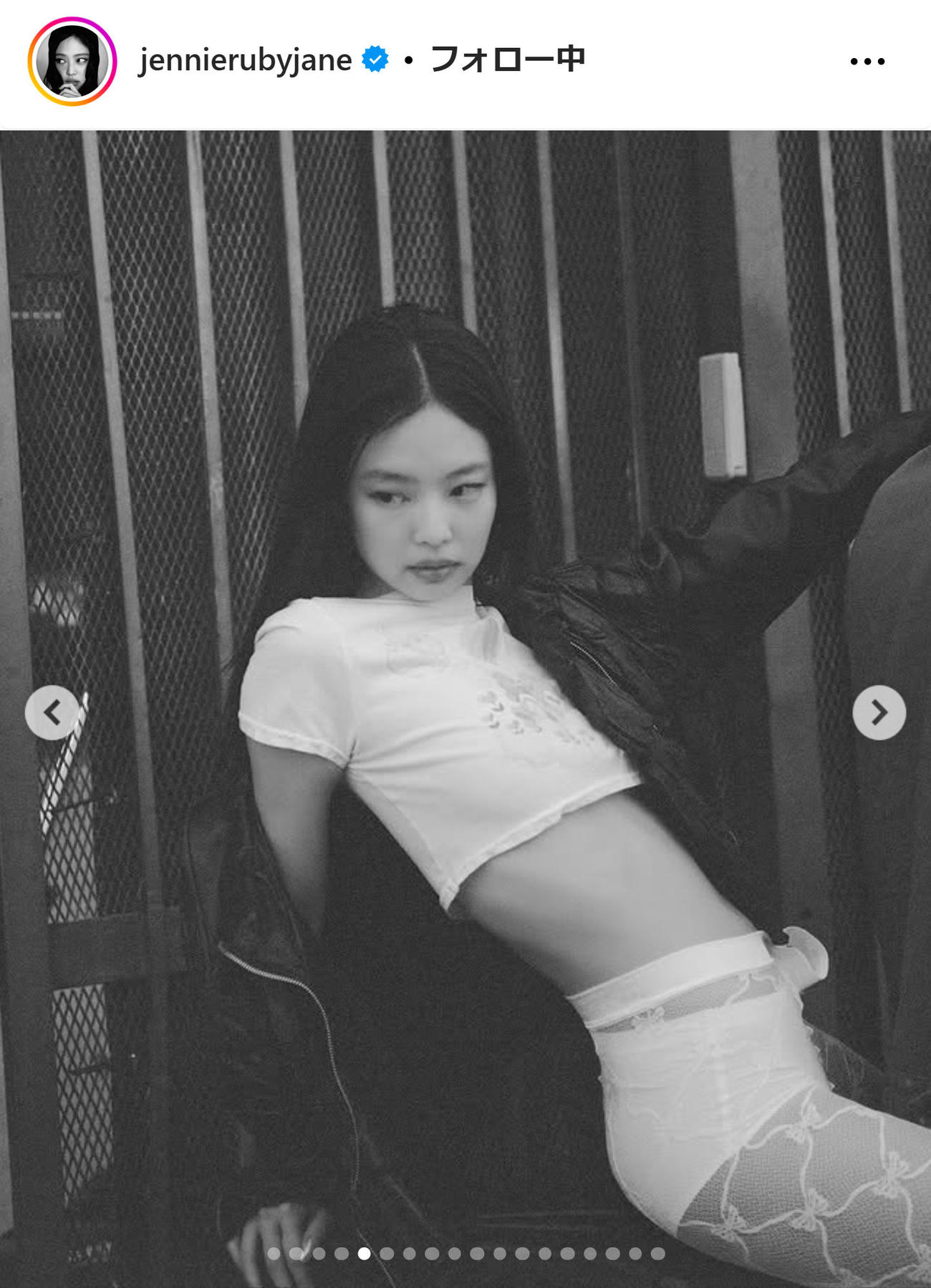 BLACKPINK、JENNIEのインスタグラムから