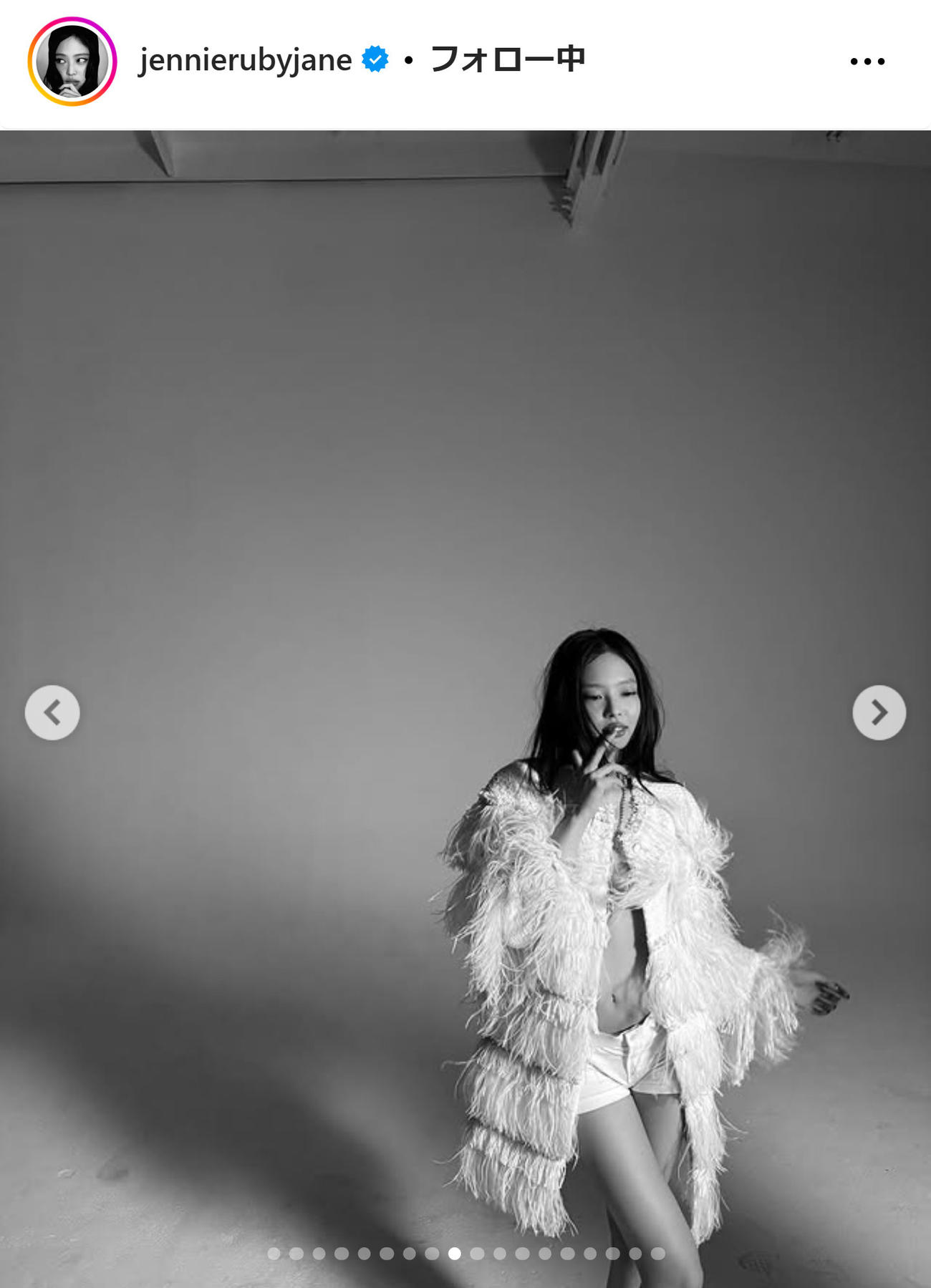 BLACKPINK、JENNIEのインスタグラムから