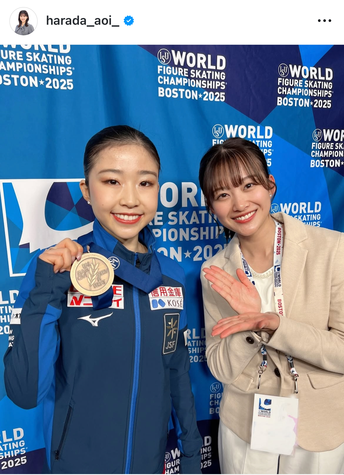 原田葵アナのインスタグラムから