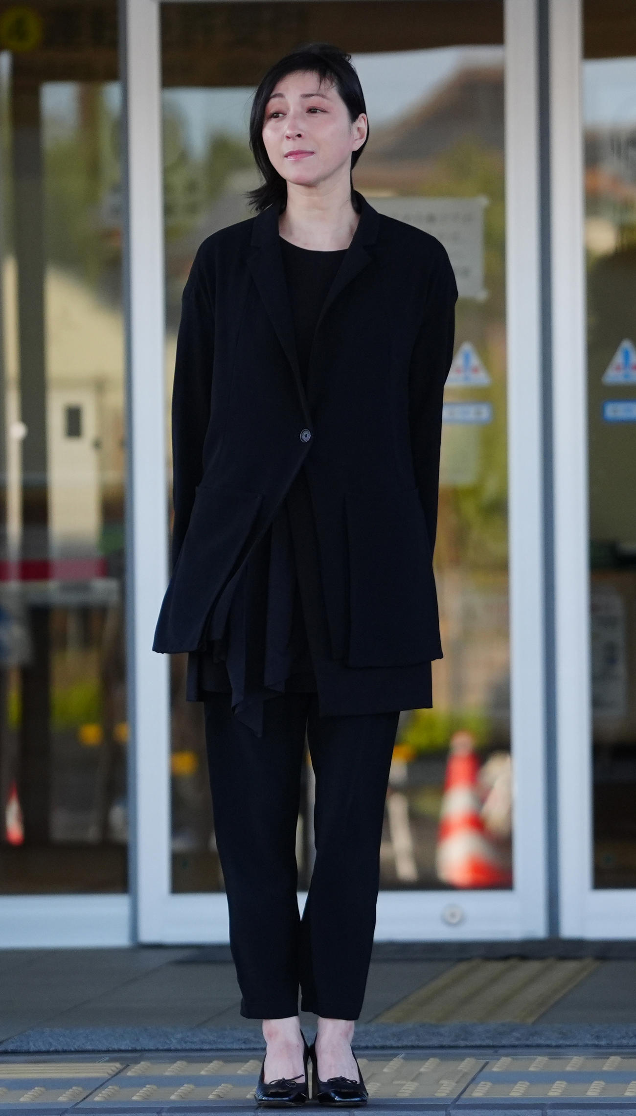 釈放された広末涼子（撮影・清水貴仁）