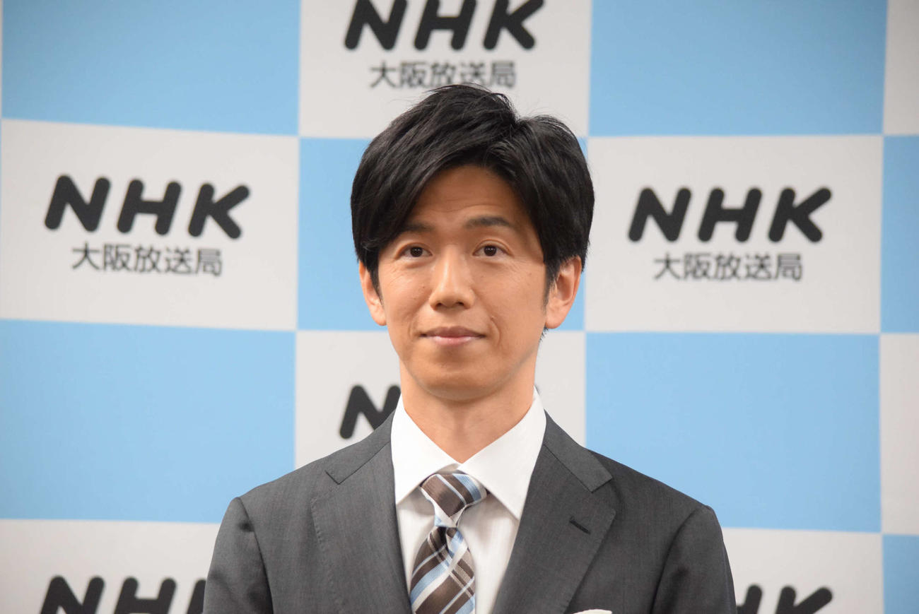 取材会に出席した三條雅幸アナウンサー（撮影・阪口孝志）