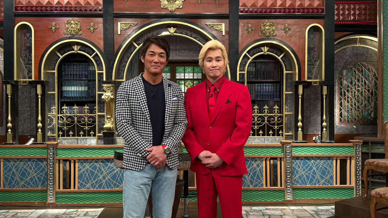 日本テレビ系特番「一茂カズVS THE業界ジン」でMCを務める長嶋一茂（左）とカズレーザー