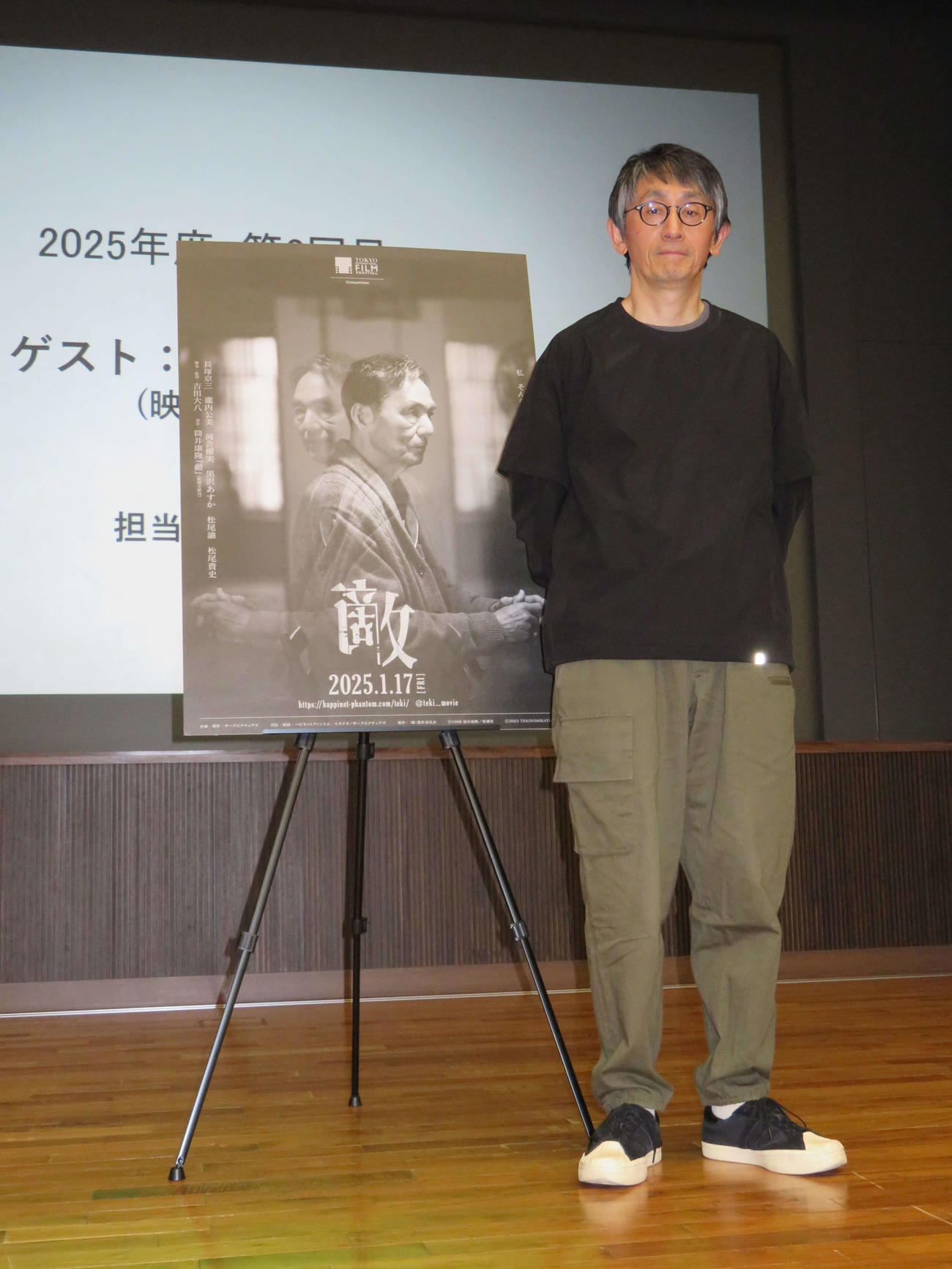 母校の早大の人気授業「マスターズ・オブ・シネマ」の講義にゲストとして登壇した「敵」の吉田大八監督（撮影・村上幸将）