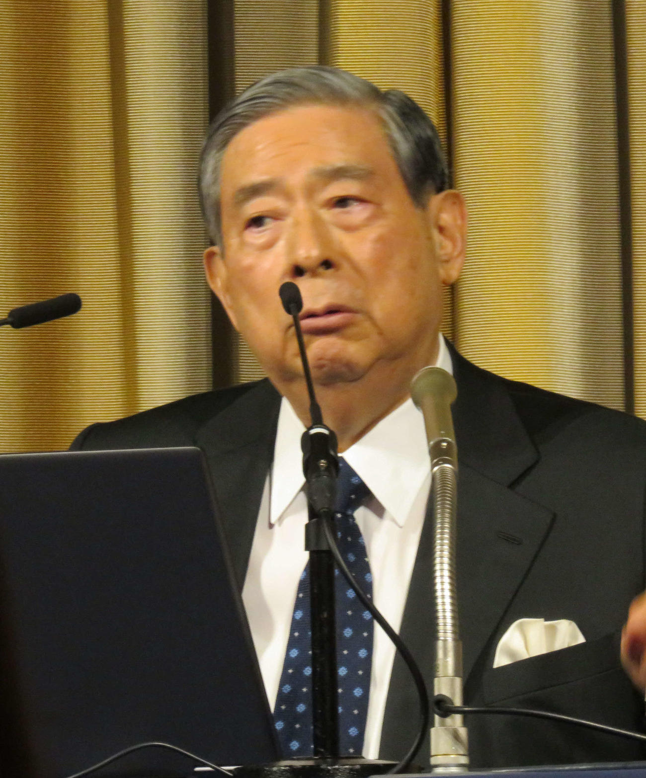 会見に臨んだSBIホールディングスの北尾吉孝会長兼社長（2025年4月17日撮影）
