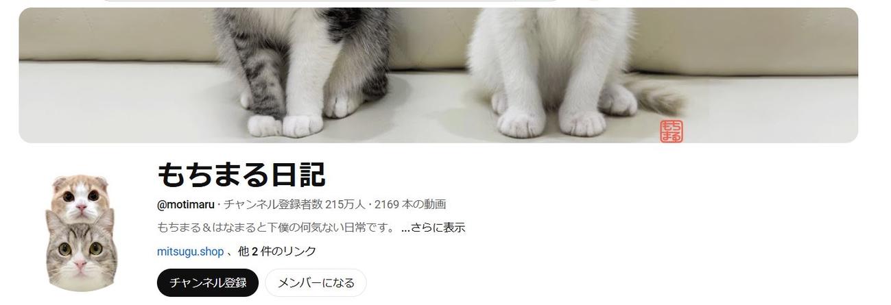もちまる日記のYouTubeチャンネルから