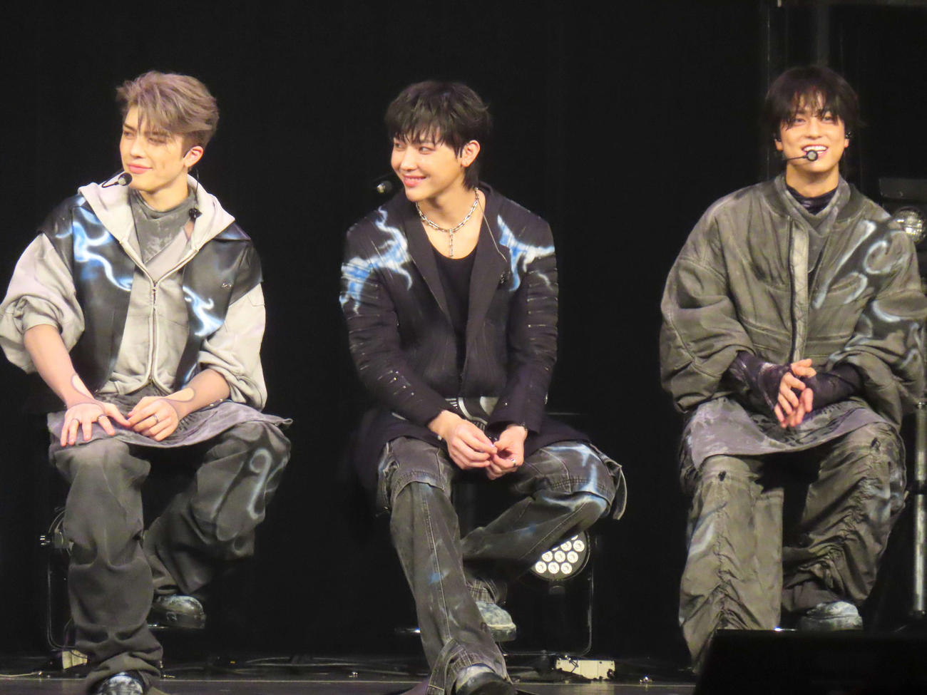 3rd SINGLE SHOWCASE「Go in Blind　（月狼）」に出席した、左から＆TEAMのMAKI、NICHOLAS、TAKI