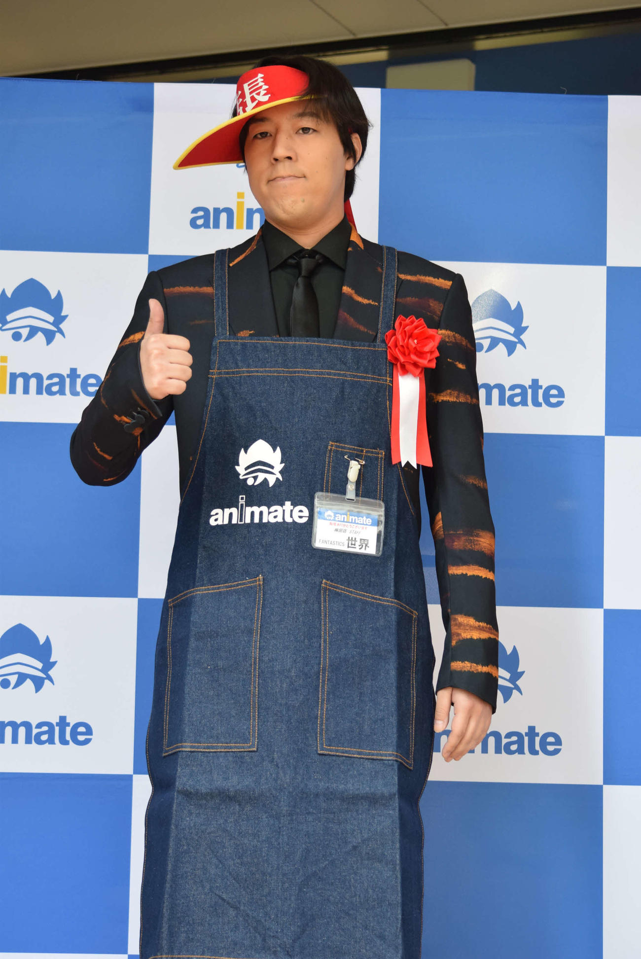 アニメイト梅田オープニングセレモニーに出席したFANTASTICS世界（撮影・阪口孝志）