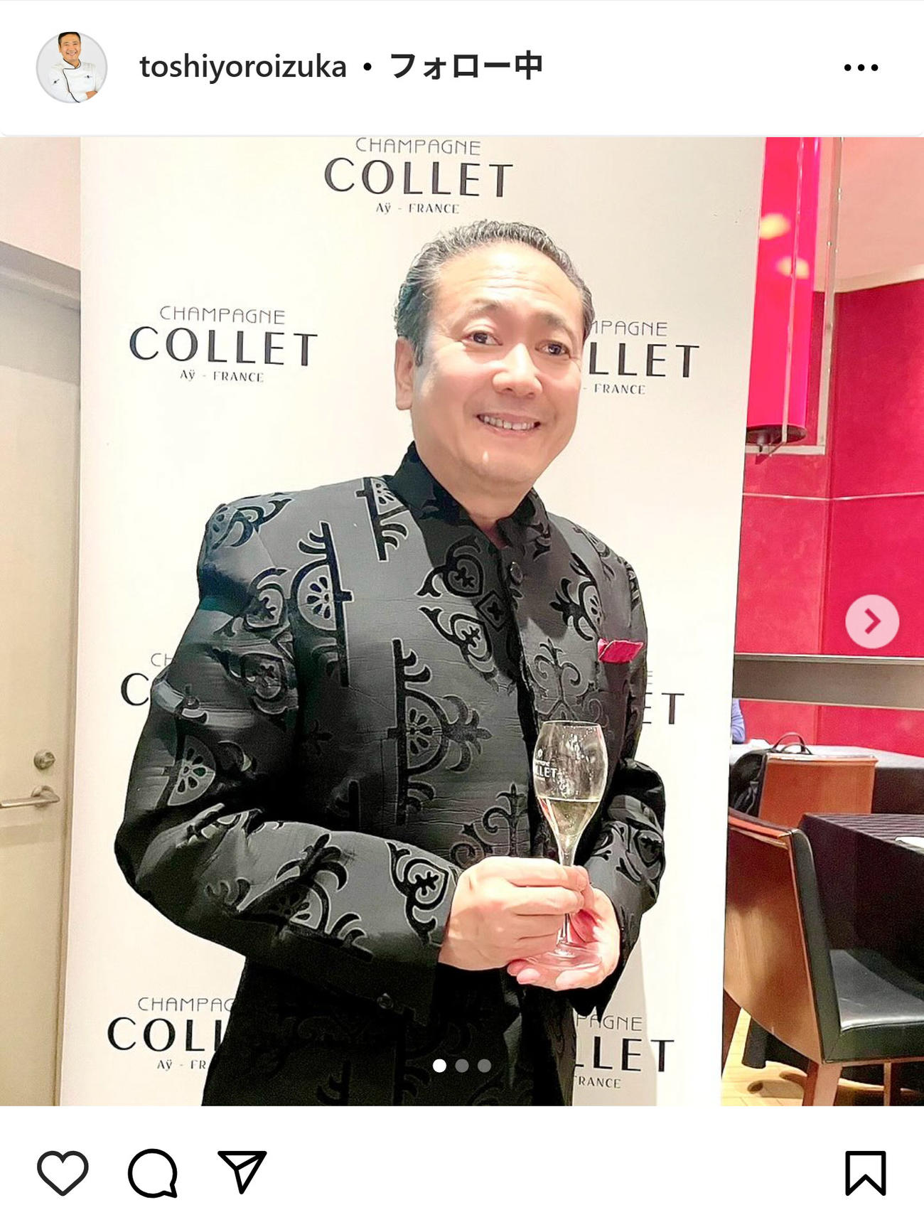 鎧塚俊彦氏のインスタグラムから