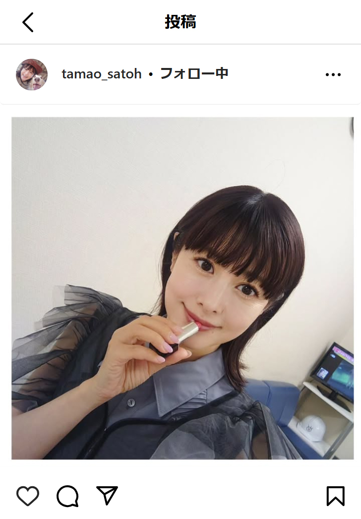 さとう珠緒のインスタグラムから