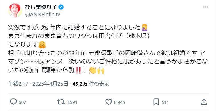 ひし美ゆり子のＸから