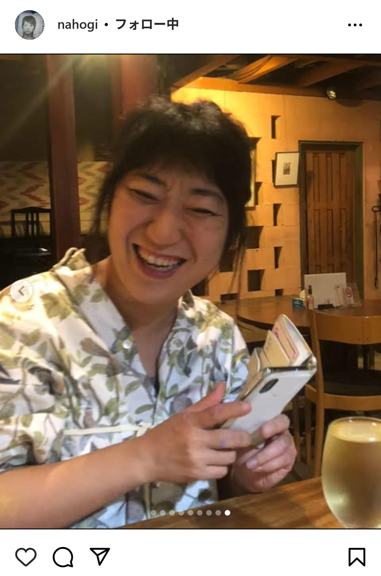 おぎやはぎ小木博明の妻で奈歩さんのインスタグラムから