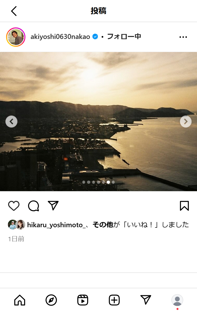中尾明慶のインスタグラムから
