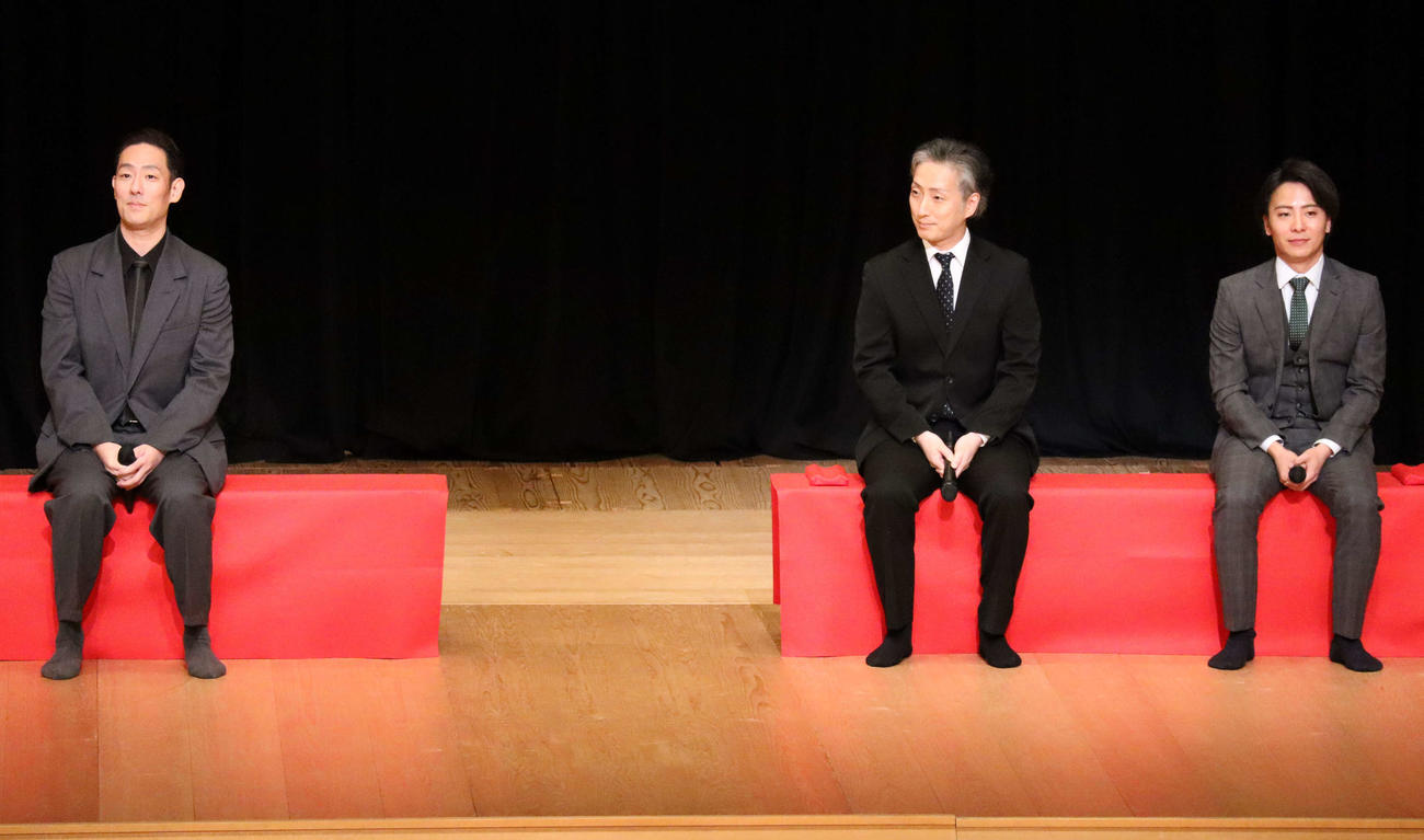 「新緑歌舞伎特別公演2025」トークコーナーに出演する、左から中村勘九郎、中村七之助、中村鶴松