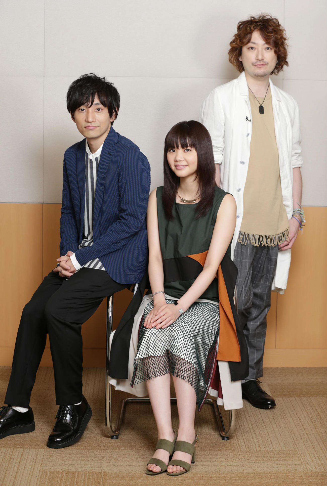 いきものがかり。左から水野良樹、吉岡聖恵、山下穂尊（2016年7月撮影）