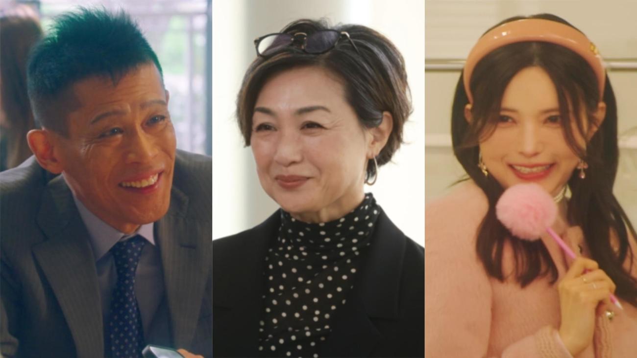 「続・続・最後から二番目の恋」に出演する、左から柳沢慎吾、香坂みゆき、益若つばさ（C）フジテレビ