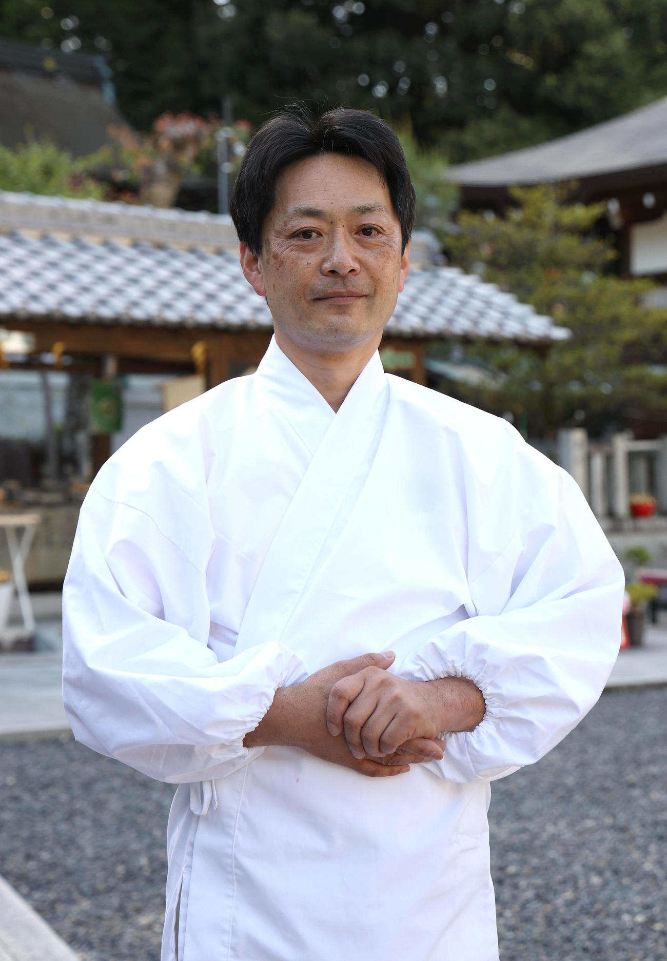 大野神社の禰宜の大宮聡氏（撮影・白石智彦）