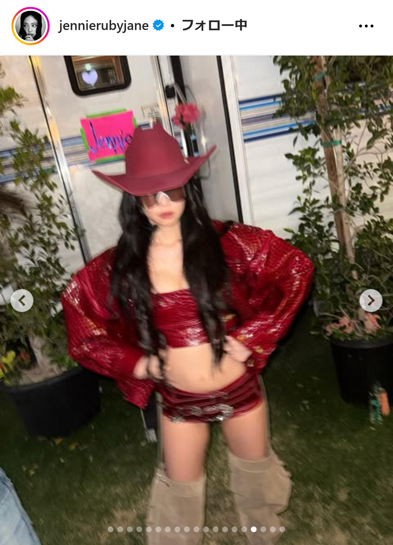 JENNIEのインスタグラムから