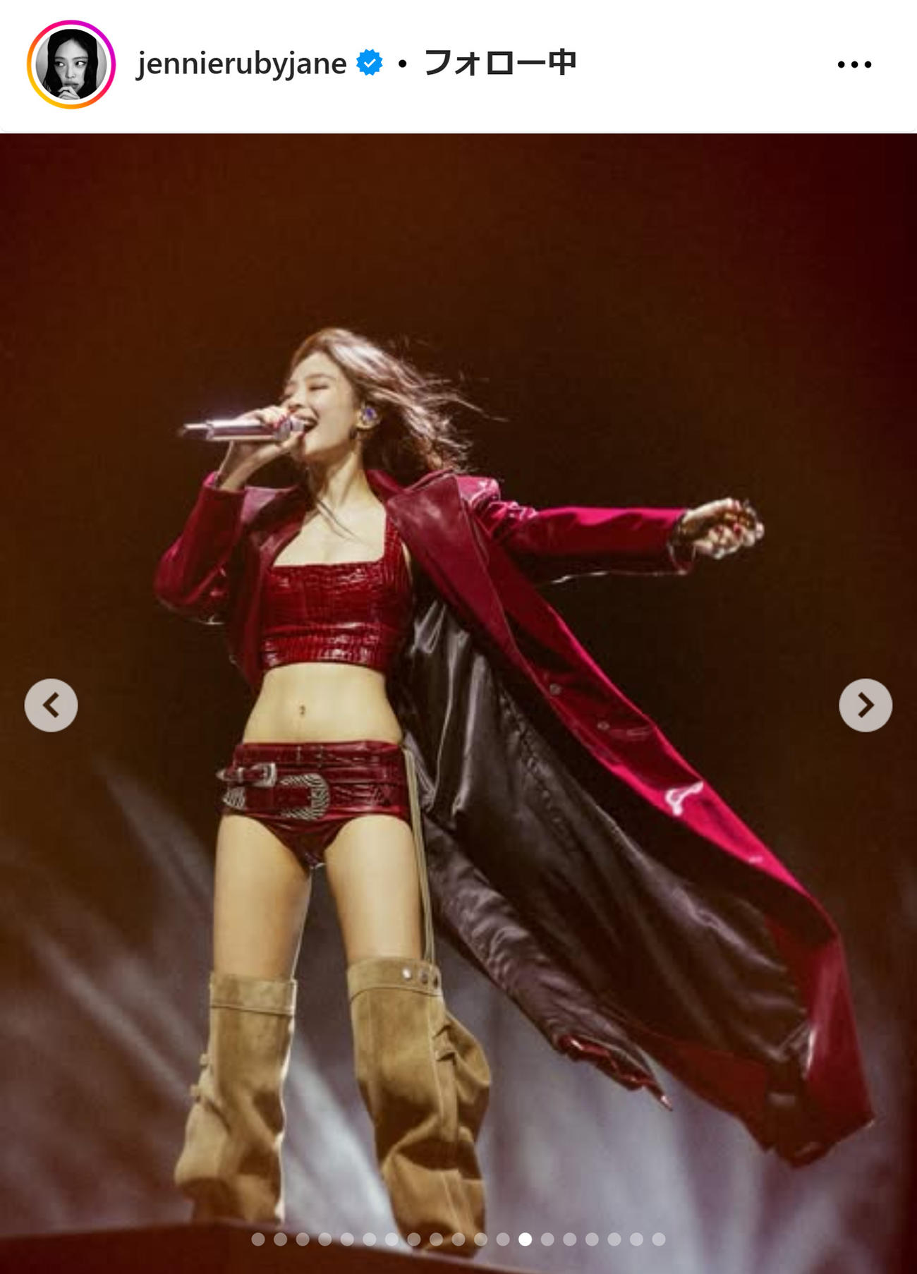 JENNIEのインスタグラムから