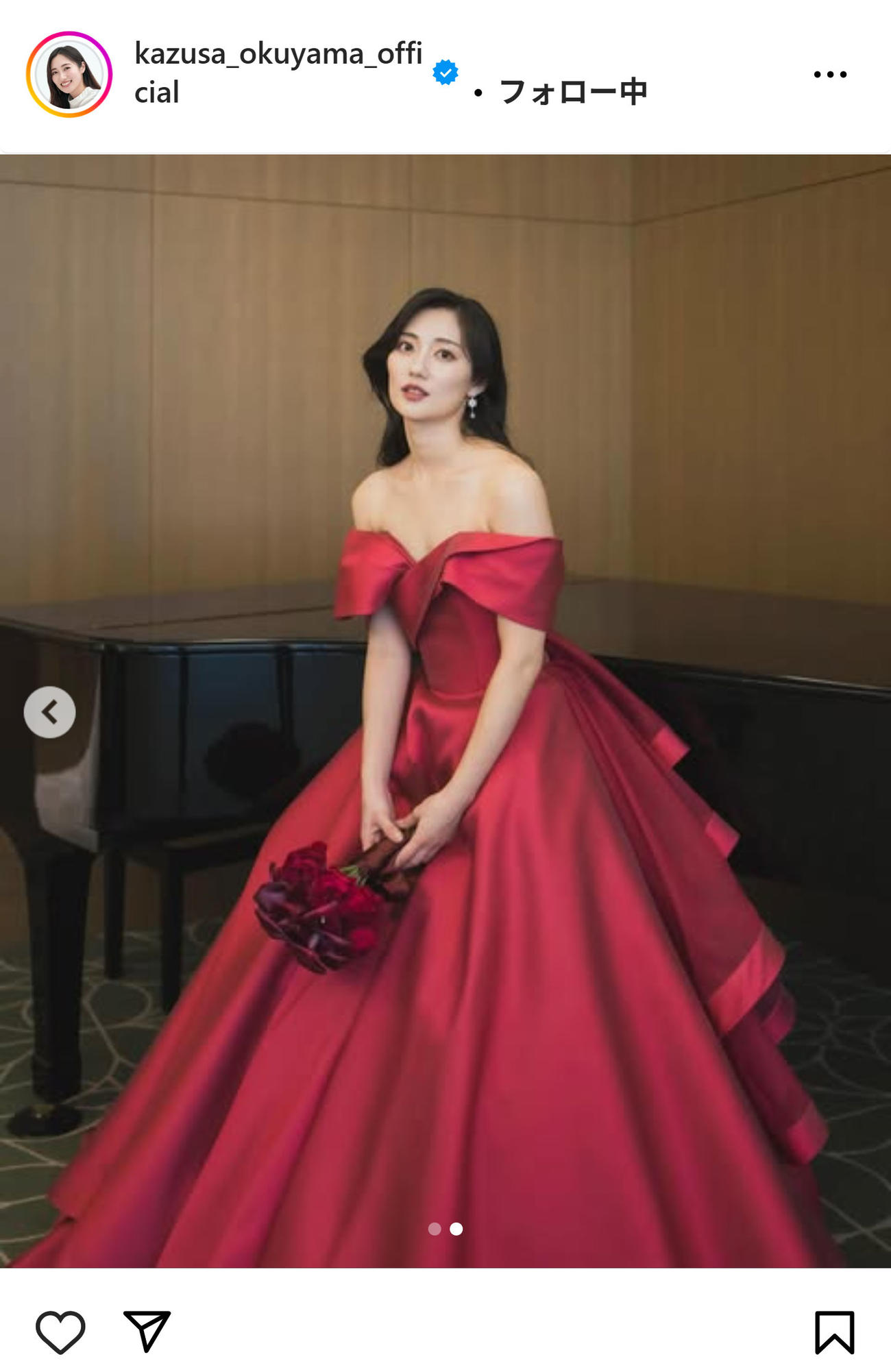 奥山かずさのインスタグラムから
