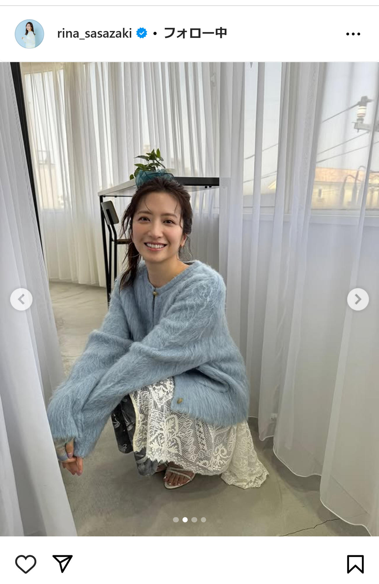 笹崎里菜のインスタグラムから