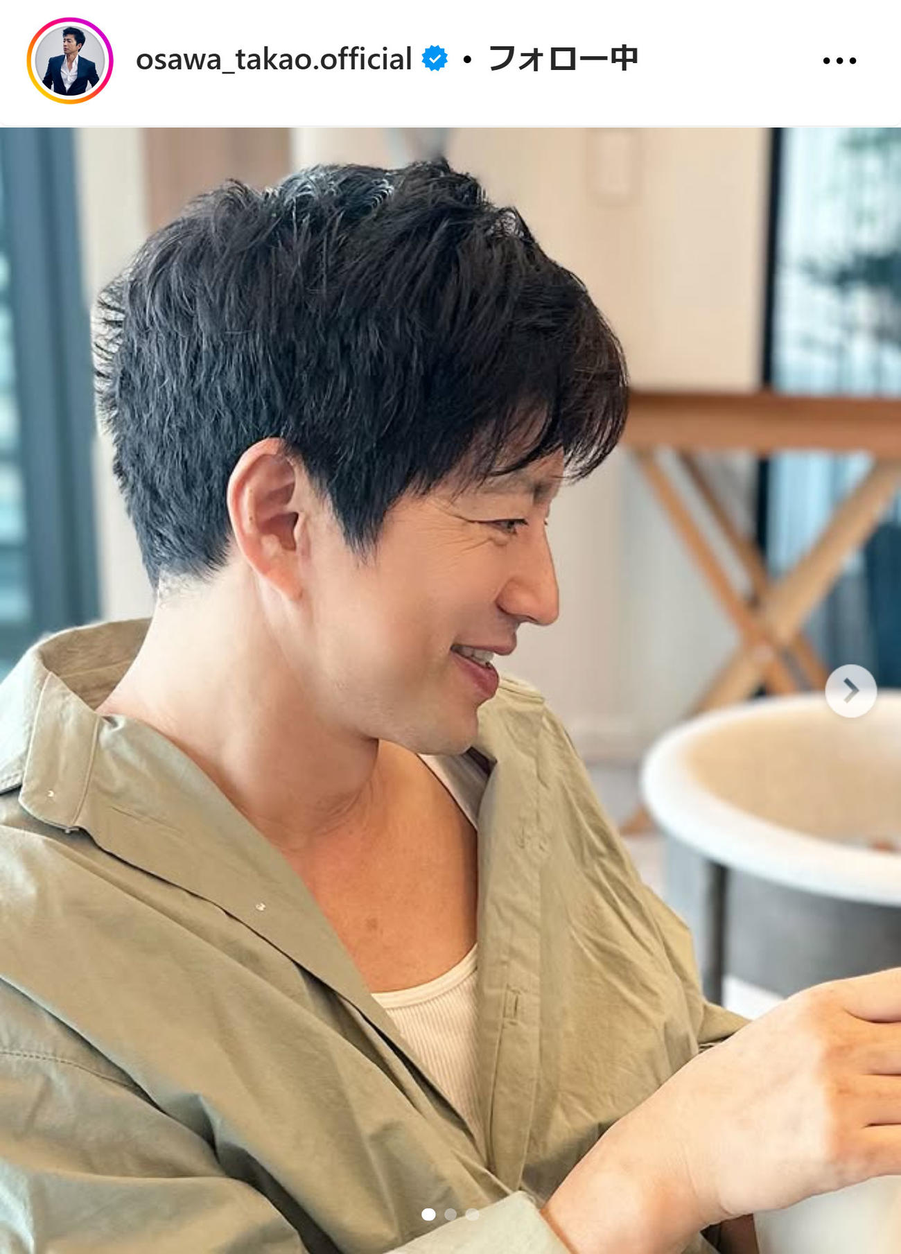 大沢たかおのインスタグラムから