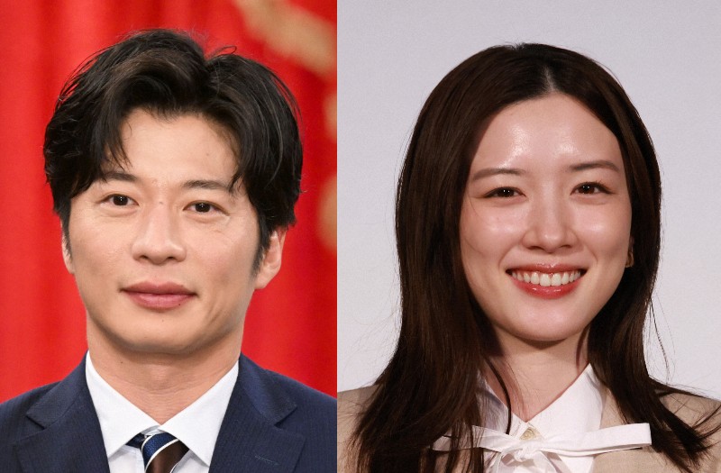 田中圭（左）、永野芽郁