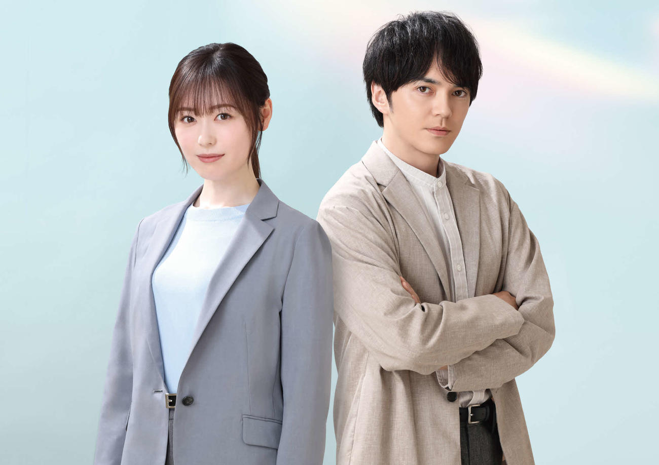 フジテレビ系「明日はもっと、いい日になる」でバディを組む福原遥と林遣都（C）フジテレビ