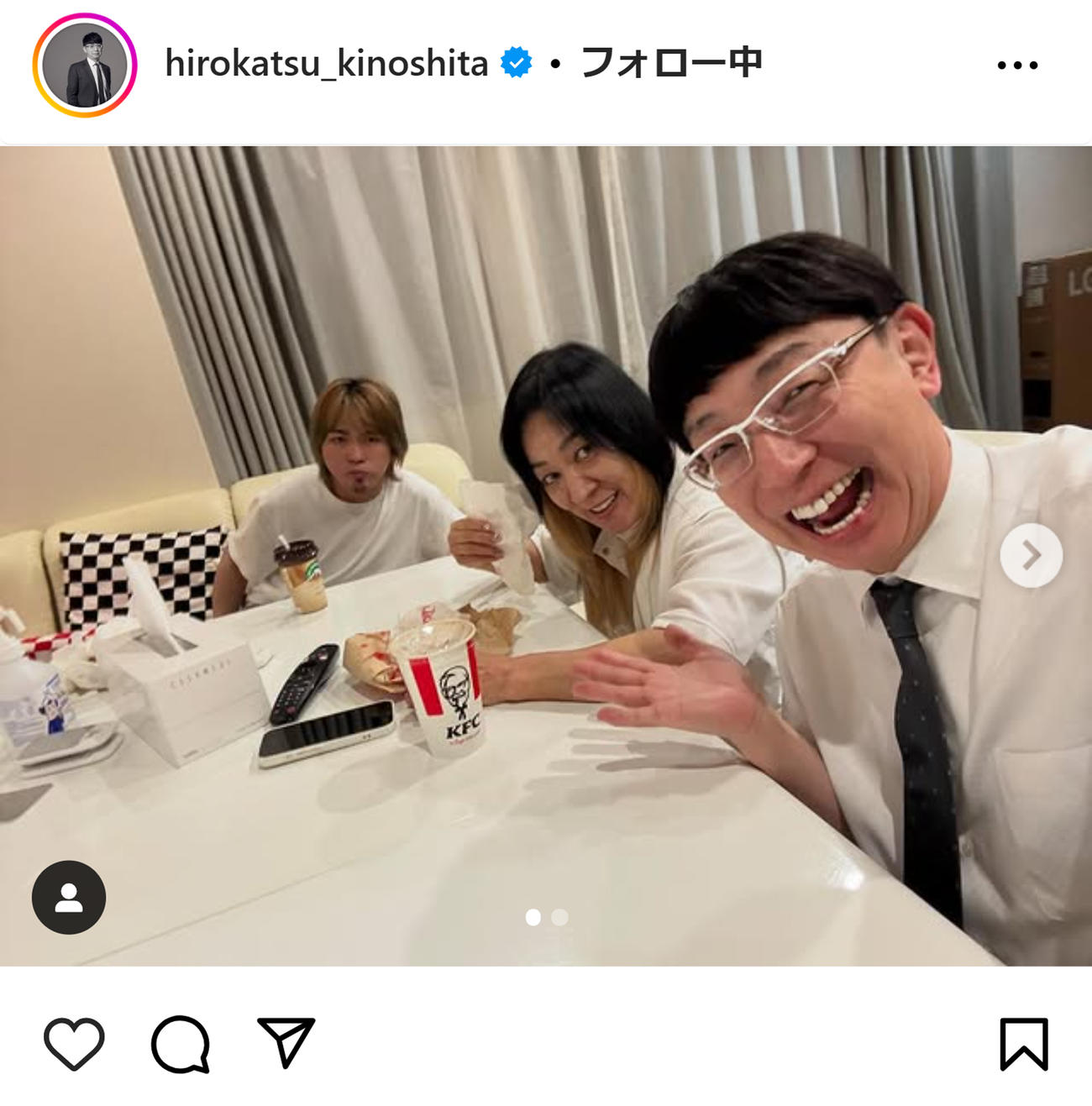 「反撃の機会を作るべきだと」とコメント（インスタグラムから）