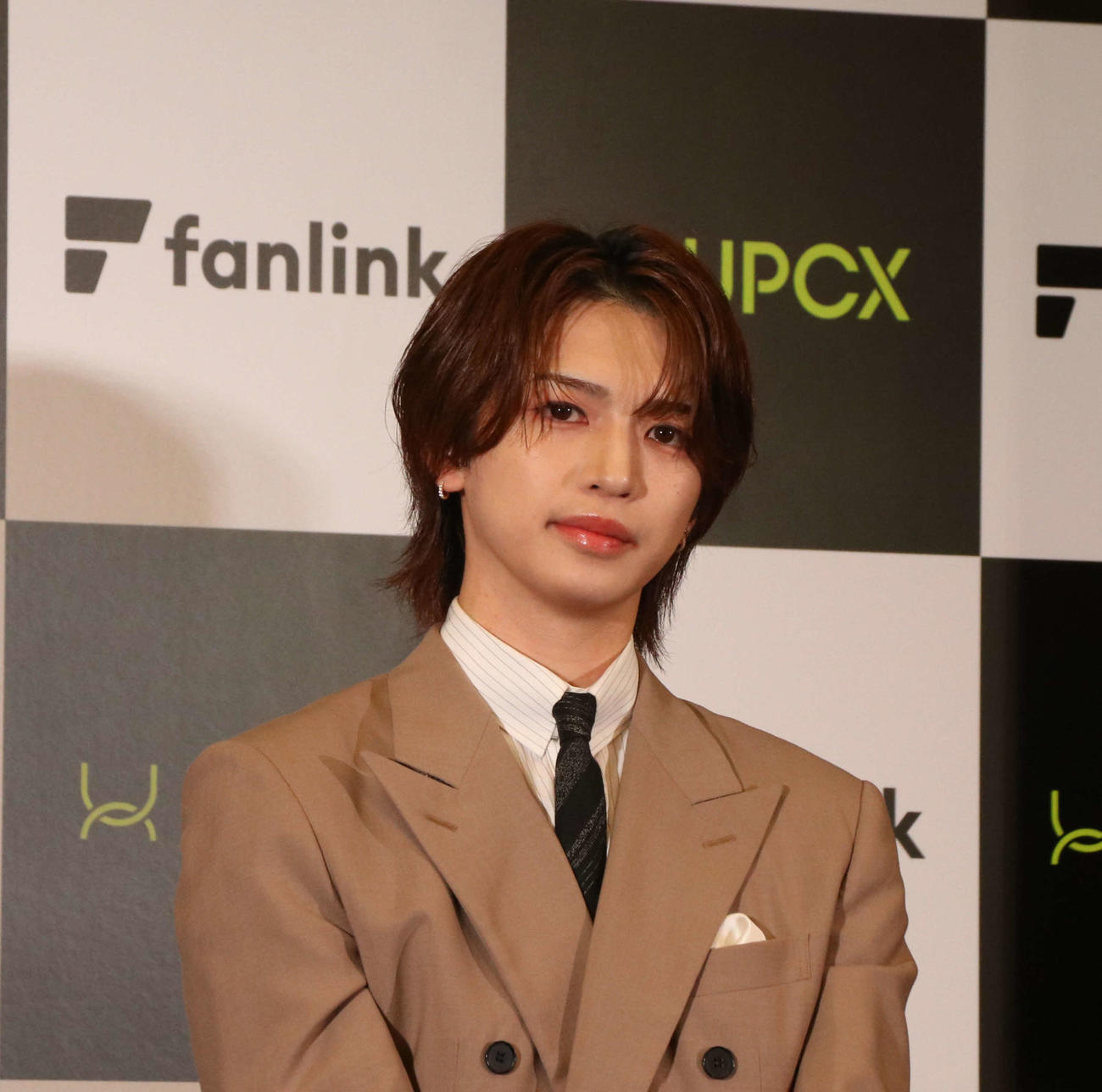 UPCXの記者会見に登壇する岩橋玄樹（撮影・寺本吏輝）