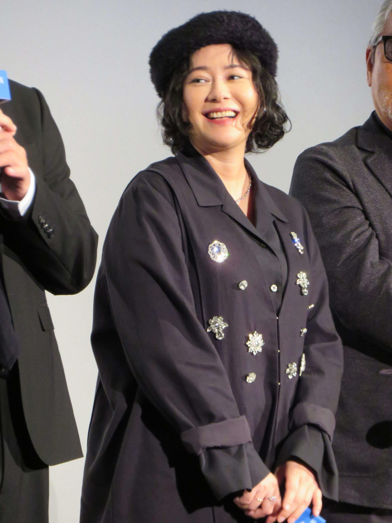 映画「金子差入店」公開記念舞台あいさつに登壇した真木よう子（撮影・村上幸将）