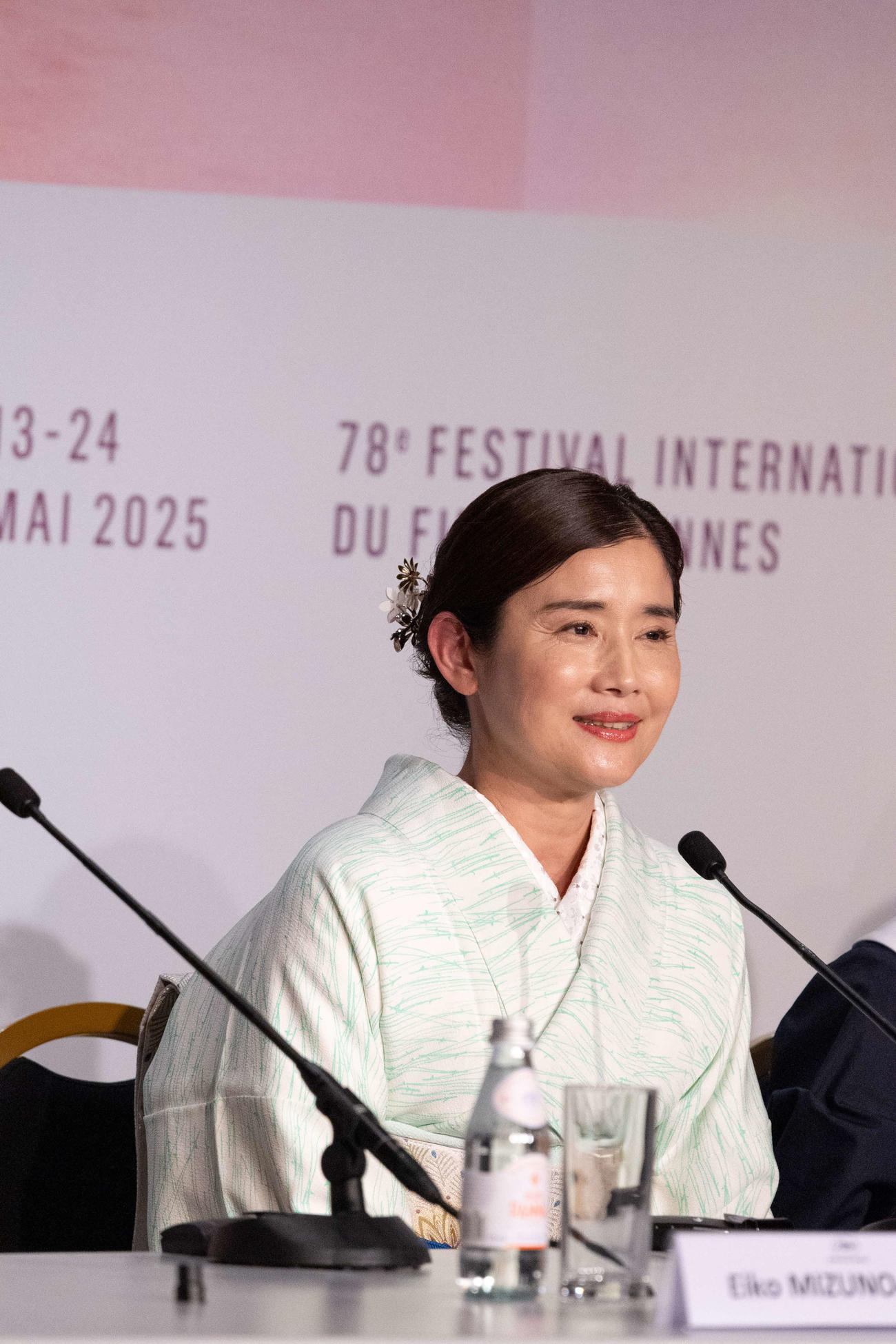 カンヌ映画祭で公式会見に臨む「ルノワール」の石田ひかり（C）Kazuko Wakayama
