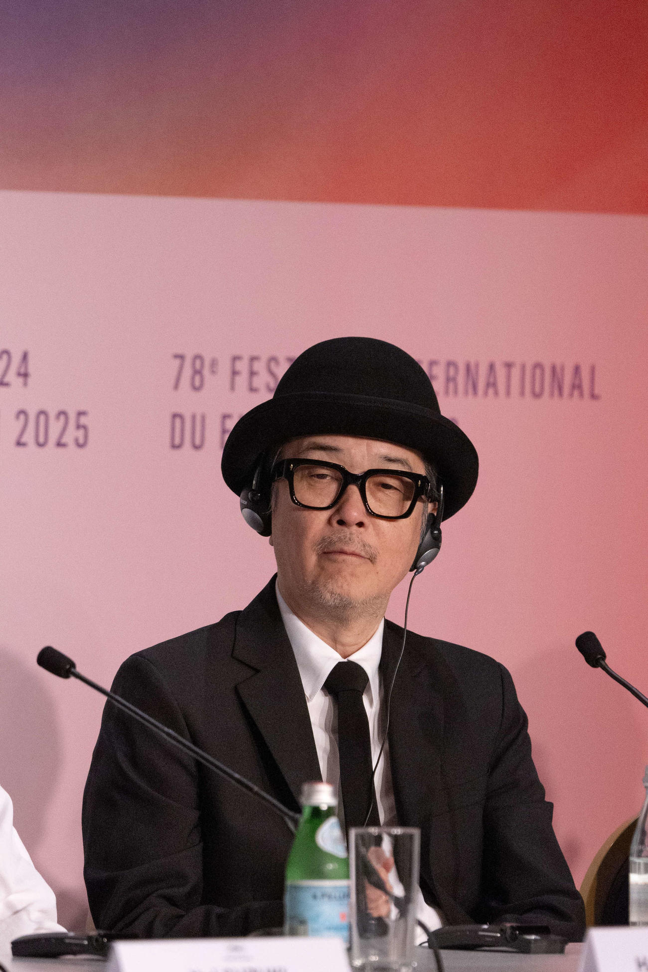 カンヌ映画祭で公式会見に臨む「ルノワール」のリリー・フランキー（C）Kazuko Wakayama