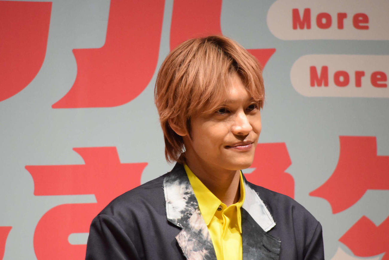 台北市観光アンバサダーに就任し、魅力をアピールしたWEST．中間淳太（撮影・阪口孝志）