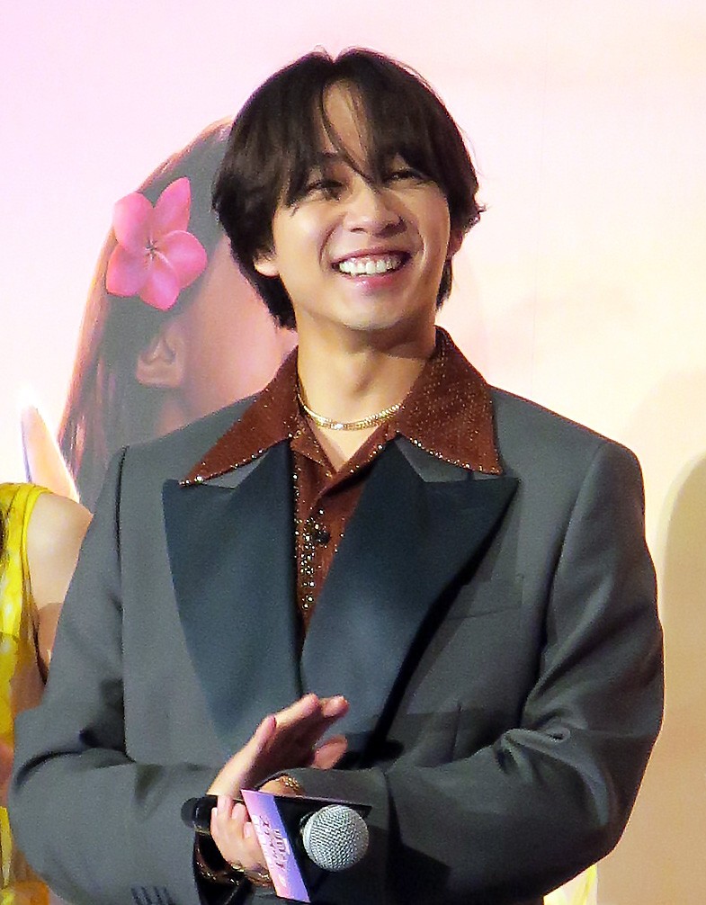 映画「リロ＆スティッチ」吹き替え版完成披露試写会に登場したTravis Japan中村海人