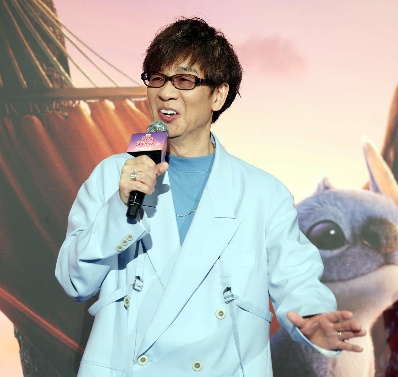 映画「リロ＆スティッチ」吹替版完成披露試写会に登壇した山寺宏一（撮影・山本朝陽）