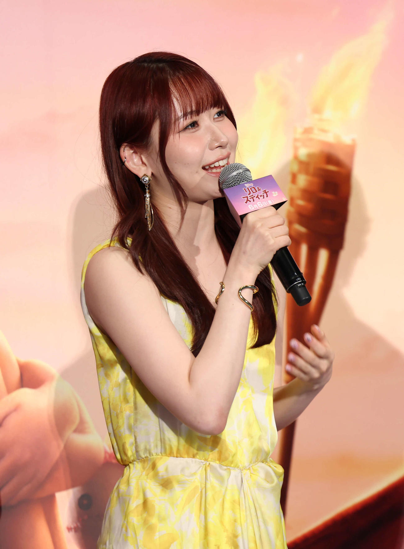 映画「リロ＆スティッチ」吹替版完成披露試写会に登壇したMOMONA（撮影・山本朝陽）