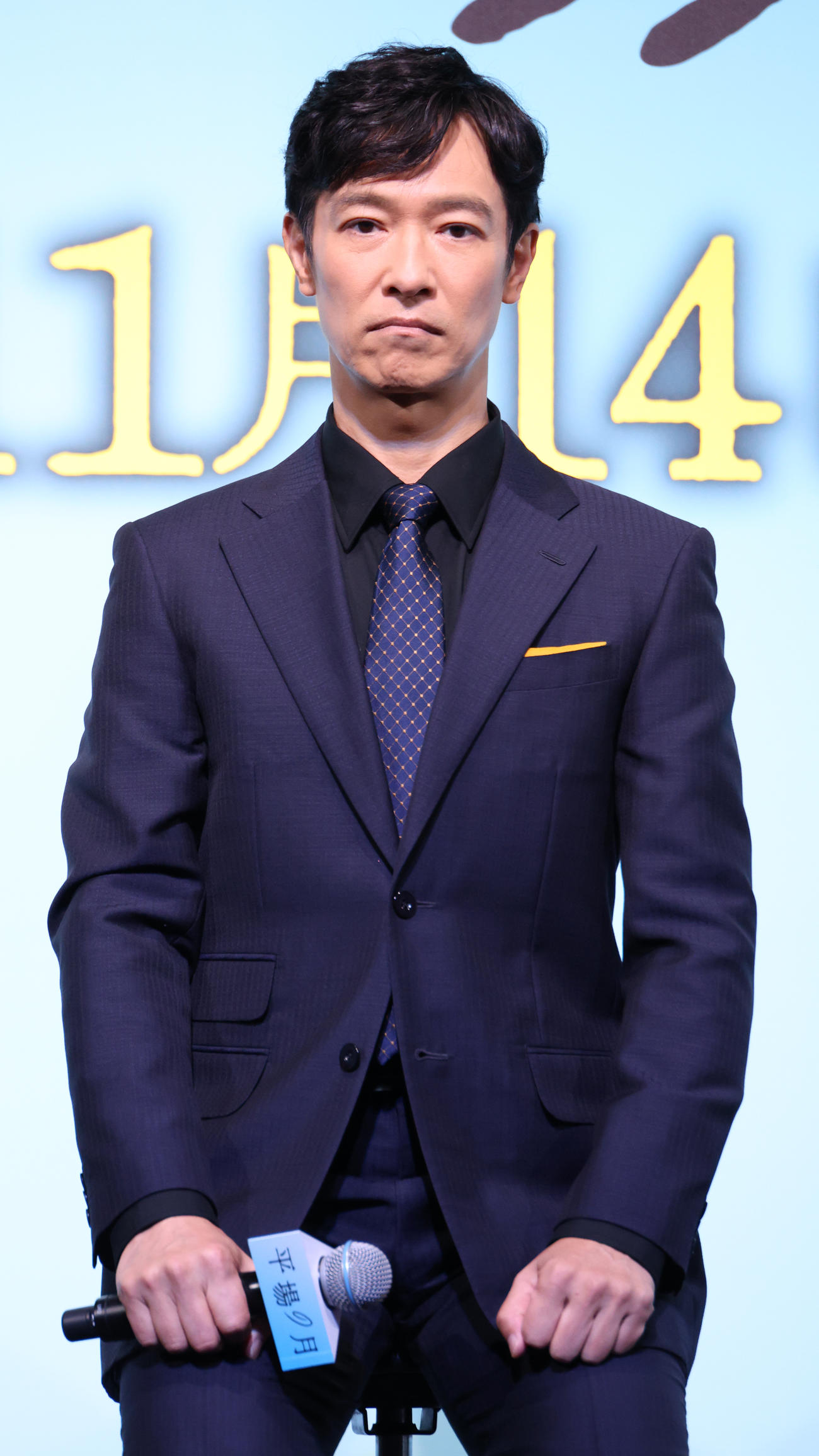 映画「平場の月」製作報告会見を行う堺雅人（撮影・中島郁夫）