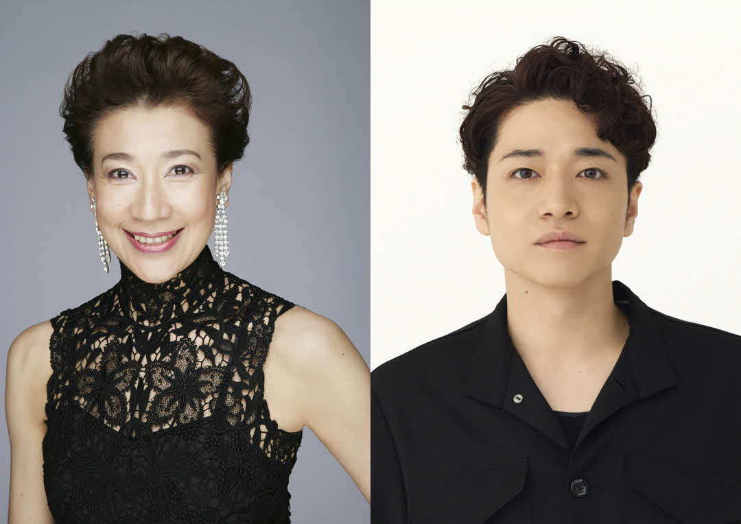 「The Show！『マレーネ・ディートリヒ』～マレーネの人生を歌い踊り語る！～」に出演する前田美波里とふぉ～ゆ～福田悠太