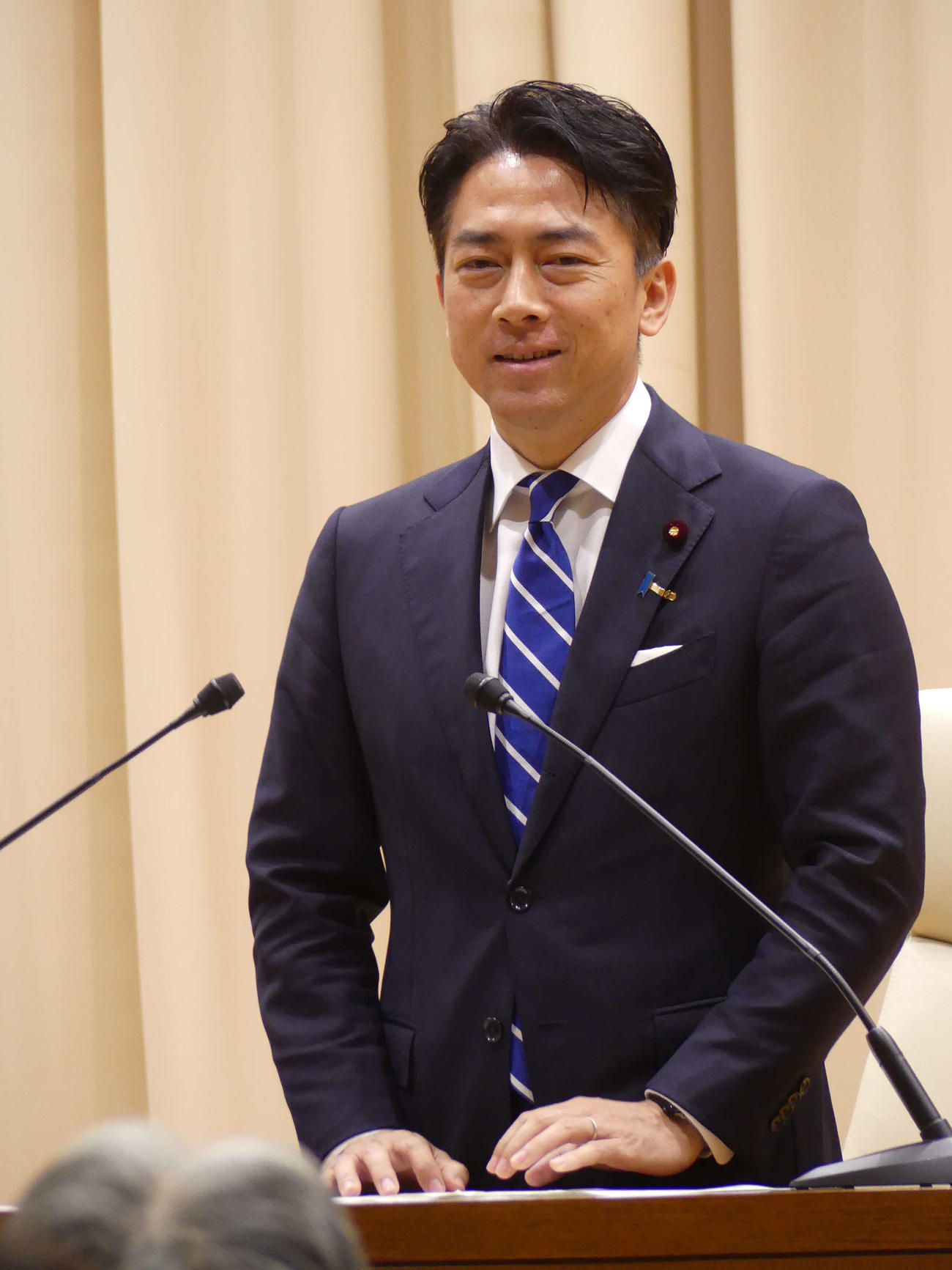 農相就任を受けて、職員への訓示を行う小泉進次郎農相（撮影・中山知子）