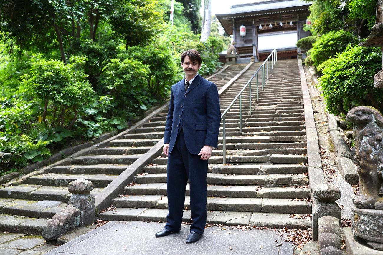 次期NHK連続テレビ小説「ばけばけ」松江ロケ取材会に出席したトミー・バストウ