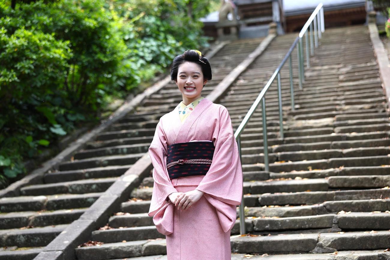 次期NHK連続テレビ小説「ばけばけ」松江ロケ取材会に出席した高石あかり