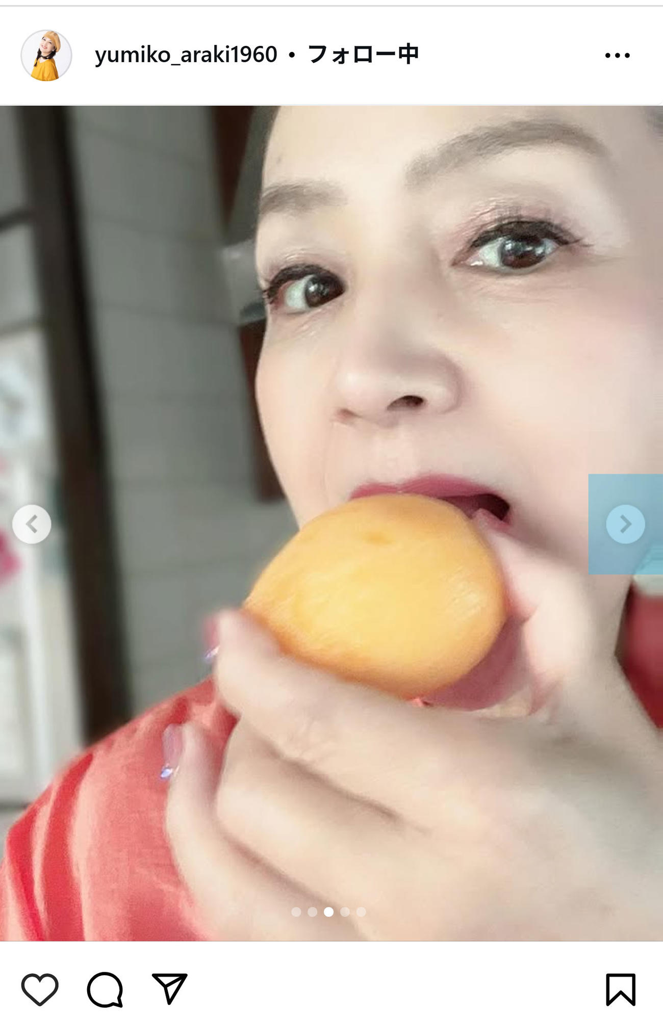 荒木由美子のインスタグラムから