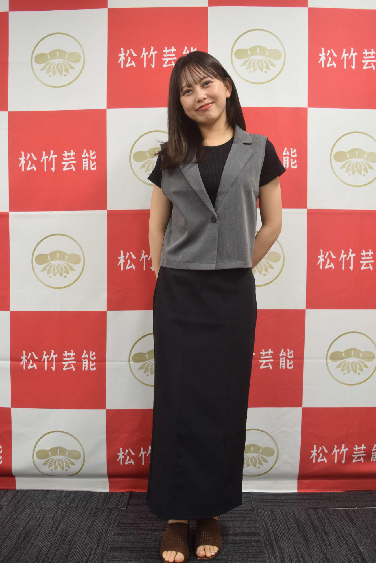 希望いっぱいの大平萌笑（撮影・阪口孝志）
