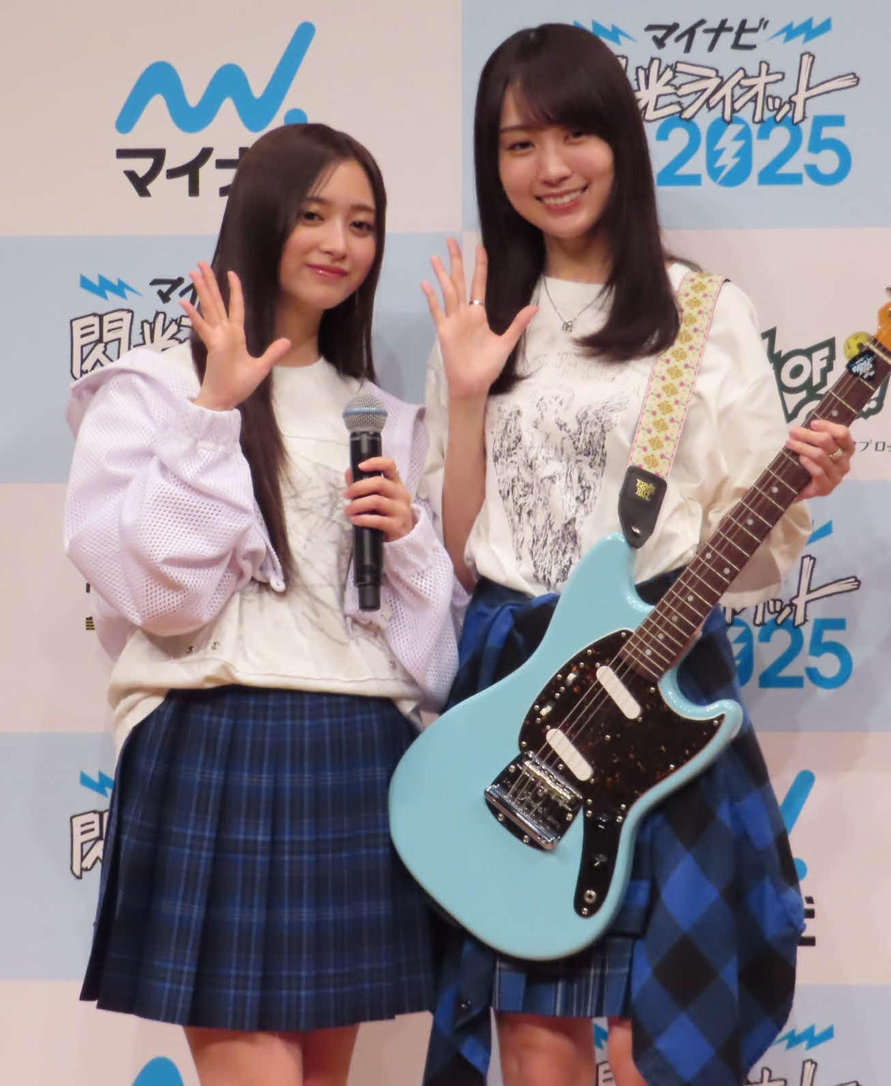 「マイナビ　閃光ライオット2025 produced by SCHOOL OF LOCK！」応援アンバサダープレス発表会に出席した井上和（左）と賀喜遥香
